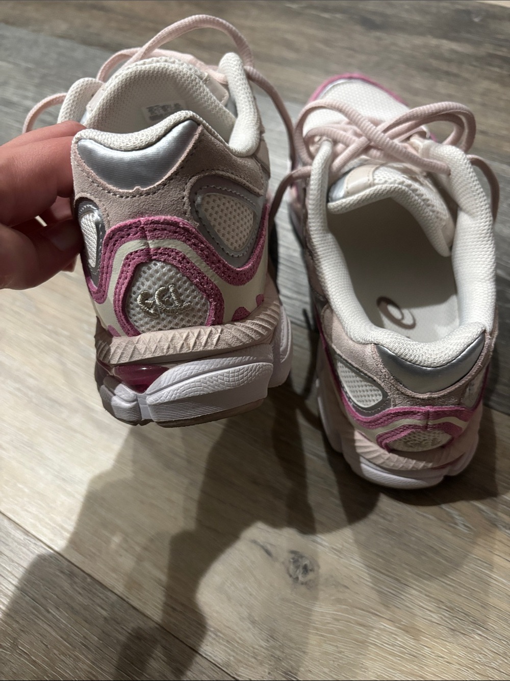Asics Women's Athletic Sneakers in Pink and Cream - Picture 3 of 6